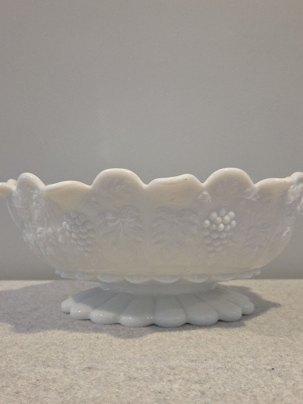 Milk Glass Oval Bowl